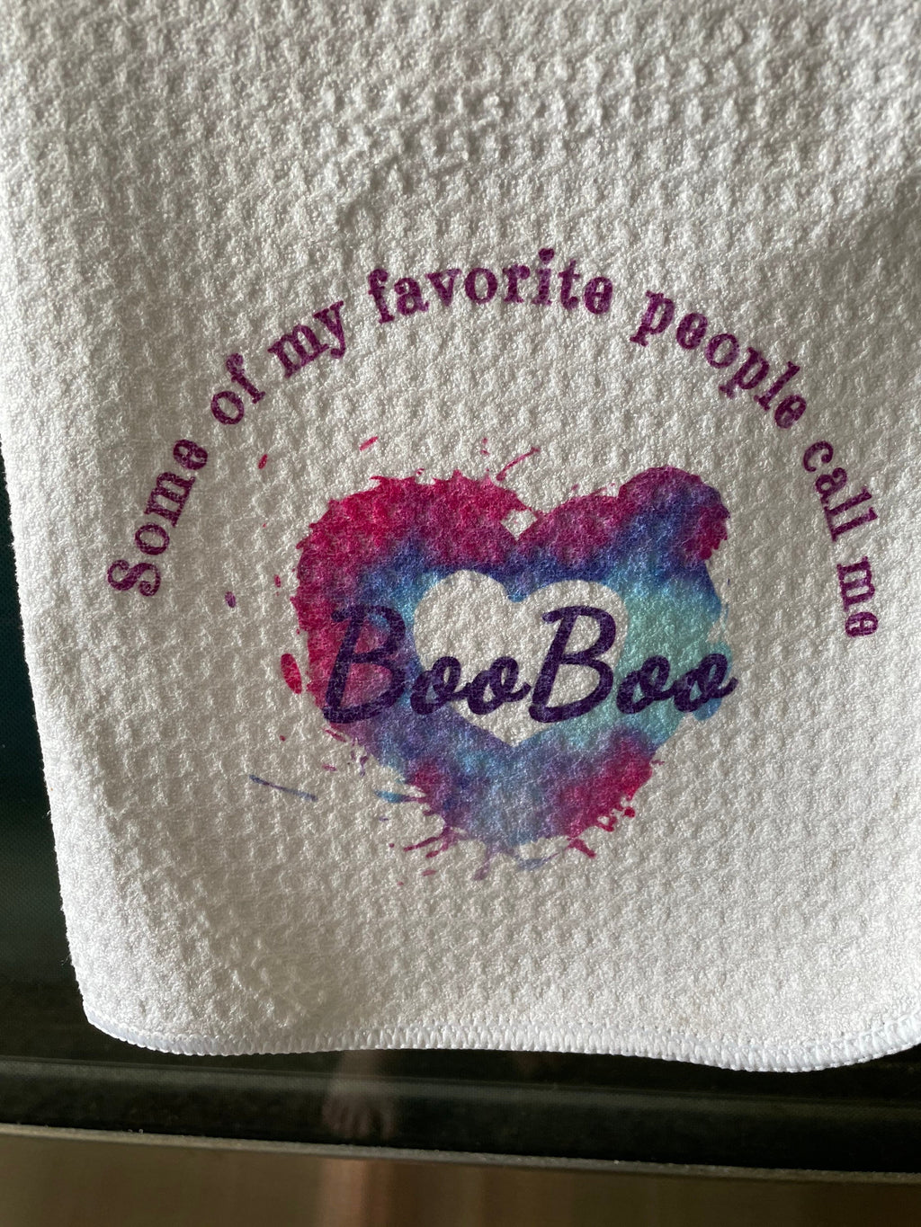 Personalized Kitchen Towel, Waffle Weave Microfiber, Housewarming Gift, Grandmother Gift